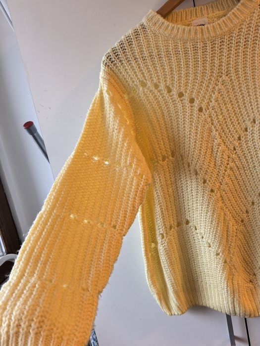 Pulover moale, tricotat, oversize cu model, măsura S