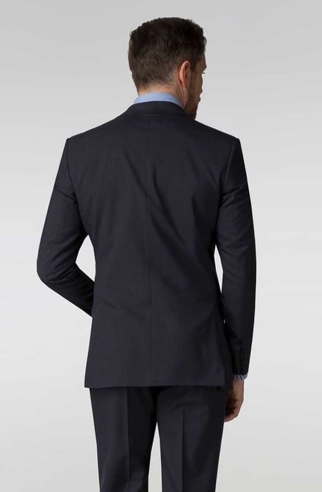 Sacou blazer slim 46 S premium Cinque lana extrafina albastru