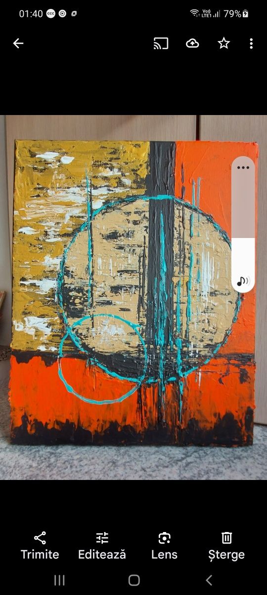 Picturi realizate în acryl,unele cu foita aurie, executate de mine în