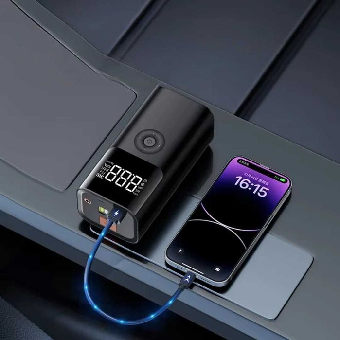 Стартер с въздушна помпа и фенерче QS003  A349