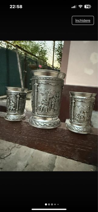 3 pahare vechi obiecte decorative