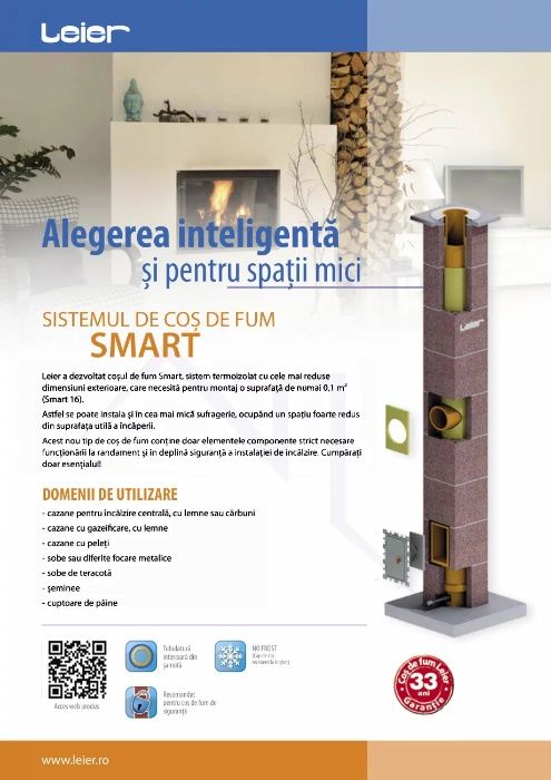 LEIER SMART 7m - Cos de fum Profesional Ceramic - Transport Gratuit TM