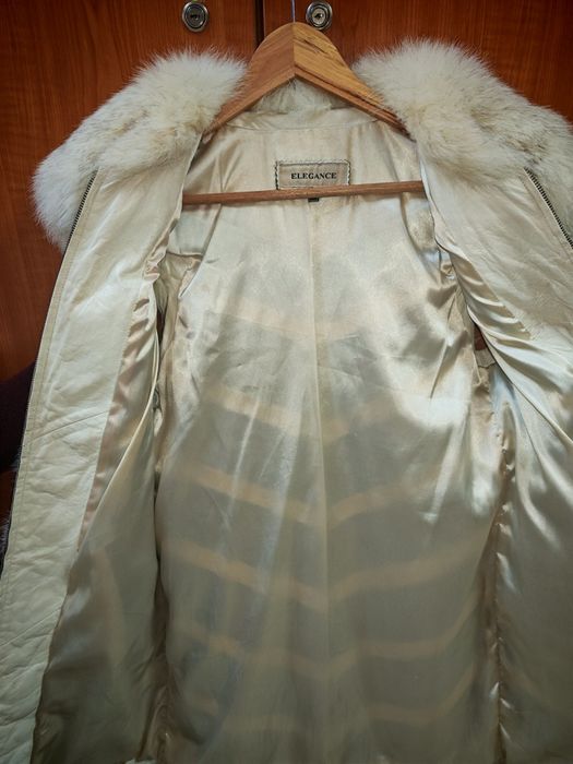 Vesta blana naturala de vulpe argintie stare impecabila