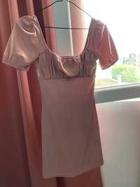 Сатенена розова рокля XS размер
