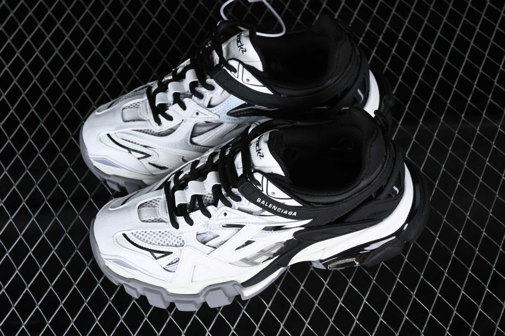 Adidasi Balenciaga Track 2 negru-alb, marimi 35-45, Unisex