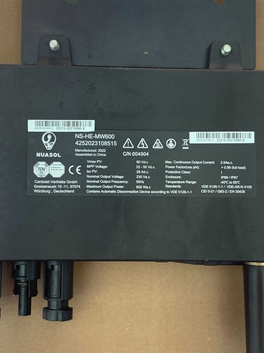 Vand Invertor on grind NuaSol MPPT Solar Converter 600w,