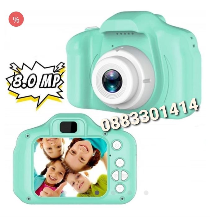 Зелен детски фотоапарат Дигитален фотоапарат