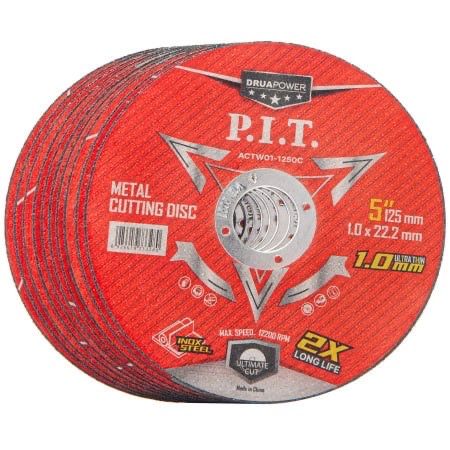 Диск отрезной по металлу и нерж. стали P.I.T. DRUA ACTW01-1250C 10шт