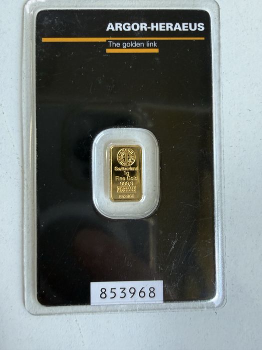 Lingouri  aur 24k Argor Heraeus 5g 2g 1g sigilate