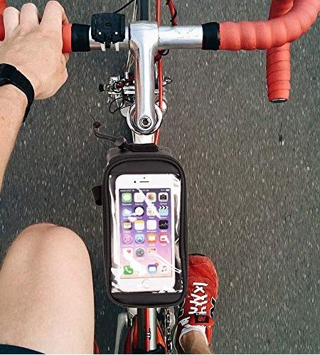 Стабилна водоустойчива чантичка за велосипед с отделение за телефон