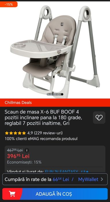 Scaun de masa X6 Buf BOOF