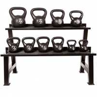 Suport gantere Kettlebell, Zoco Body Fit, 2 nivele, Negru