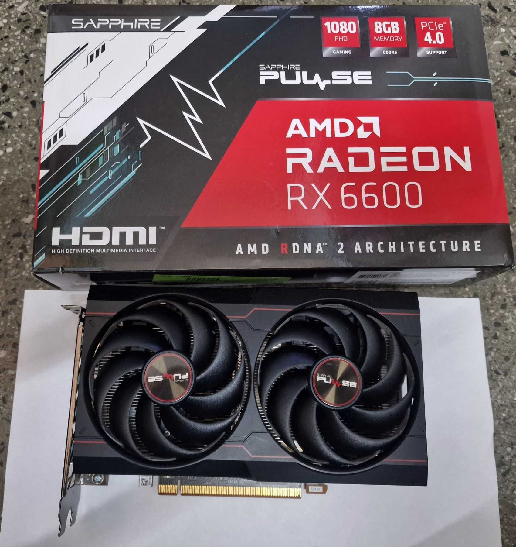 Sapphire PULSE AMD Radeon RX 6600 8G GDDR6 Гаранция 3 месеца