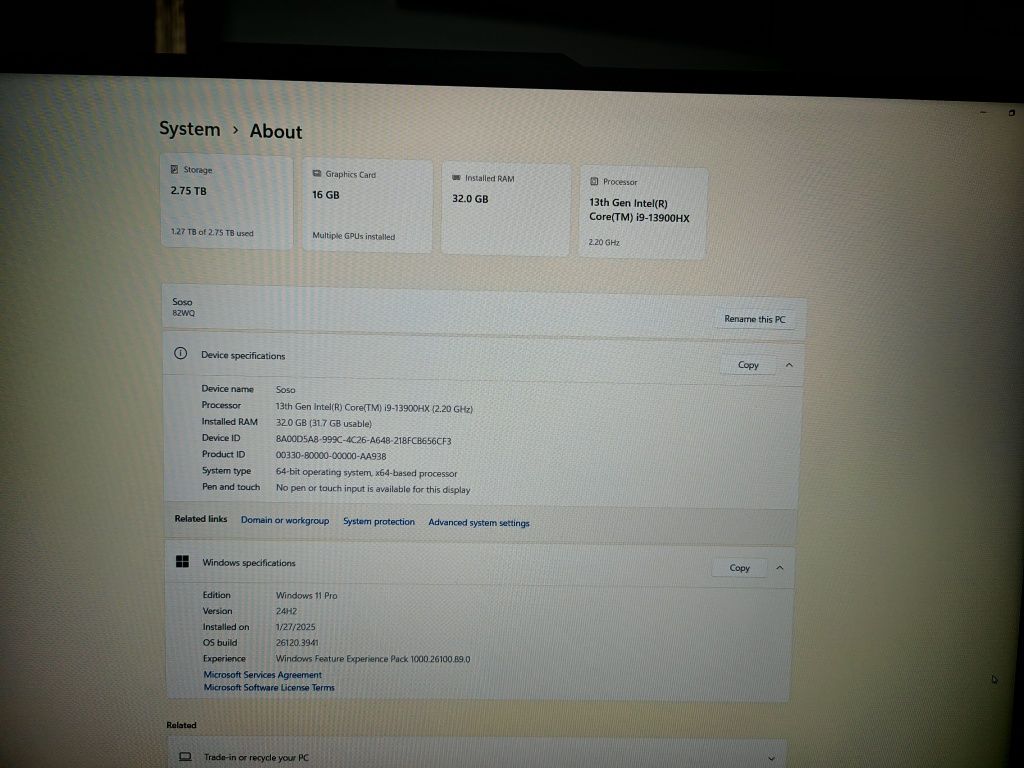 Lenovo legion 7 pro