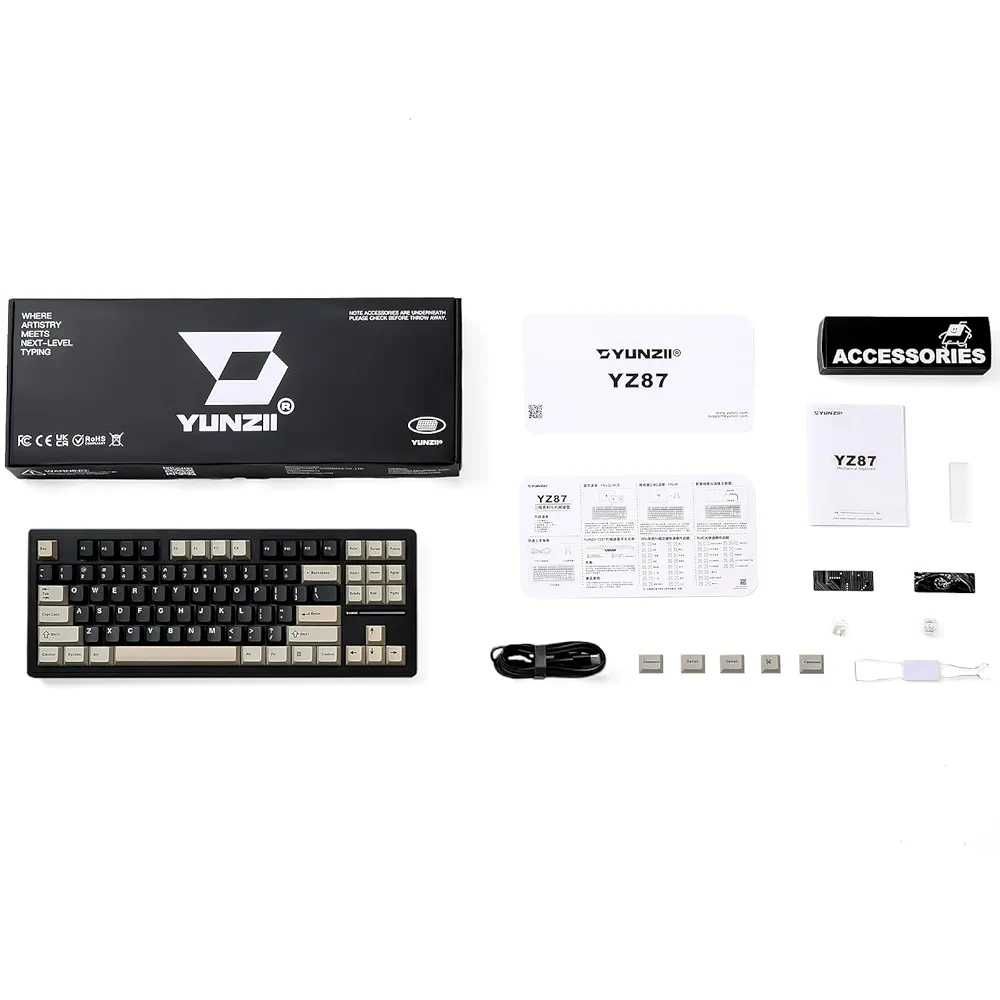 YUNZII YZ87 Gasket механична клавиатура, TKL с магнитен ефект...