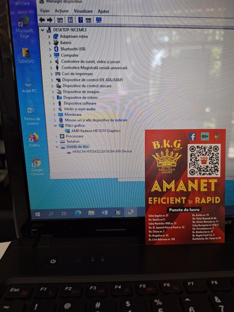 Laptop Lenovo G575 Amanet BKG