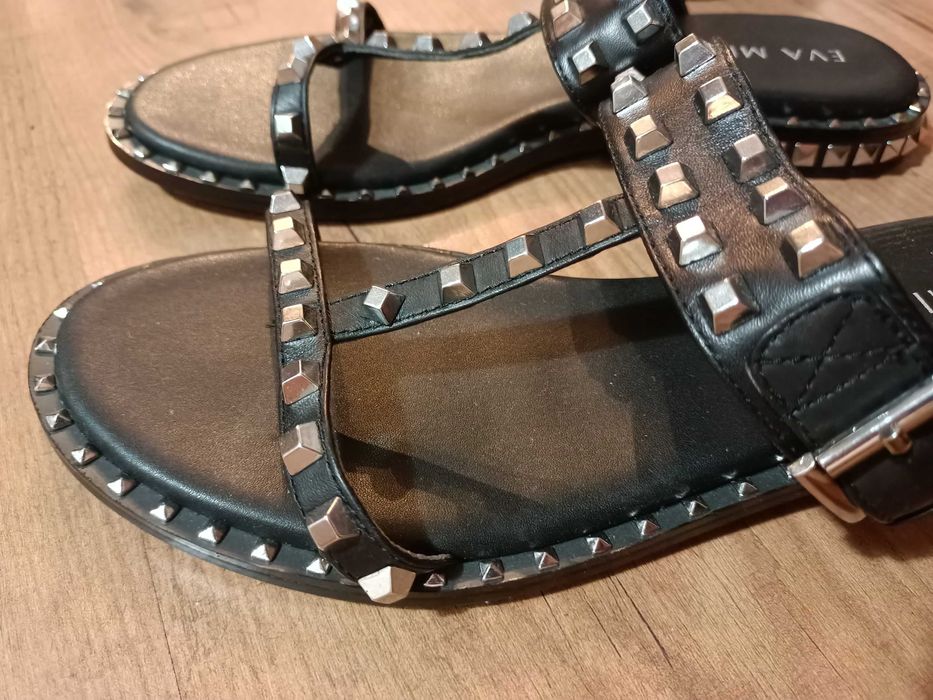 Sandale piele cu ținte Eva Minge