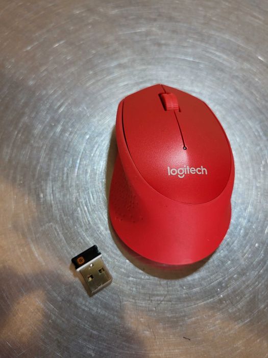 mouse logitech m330 rosu , silent , impecabil + reciver unifying