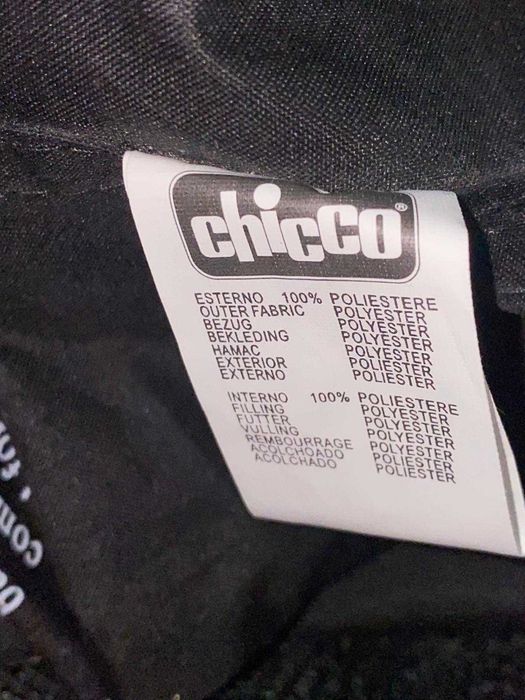 Patut Chicco pliabil negru cu insertii pe albastru