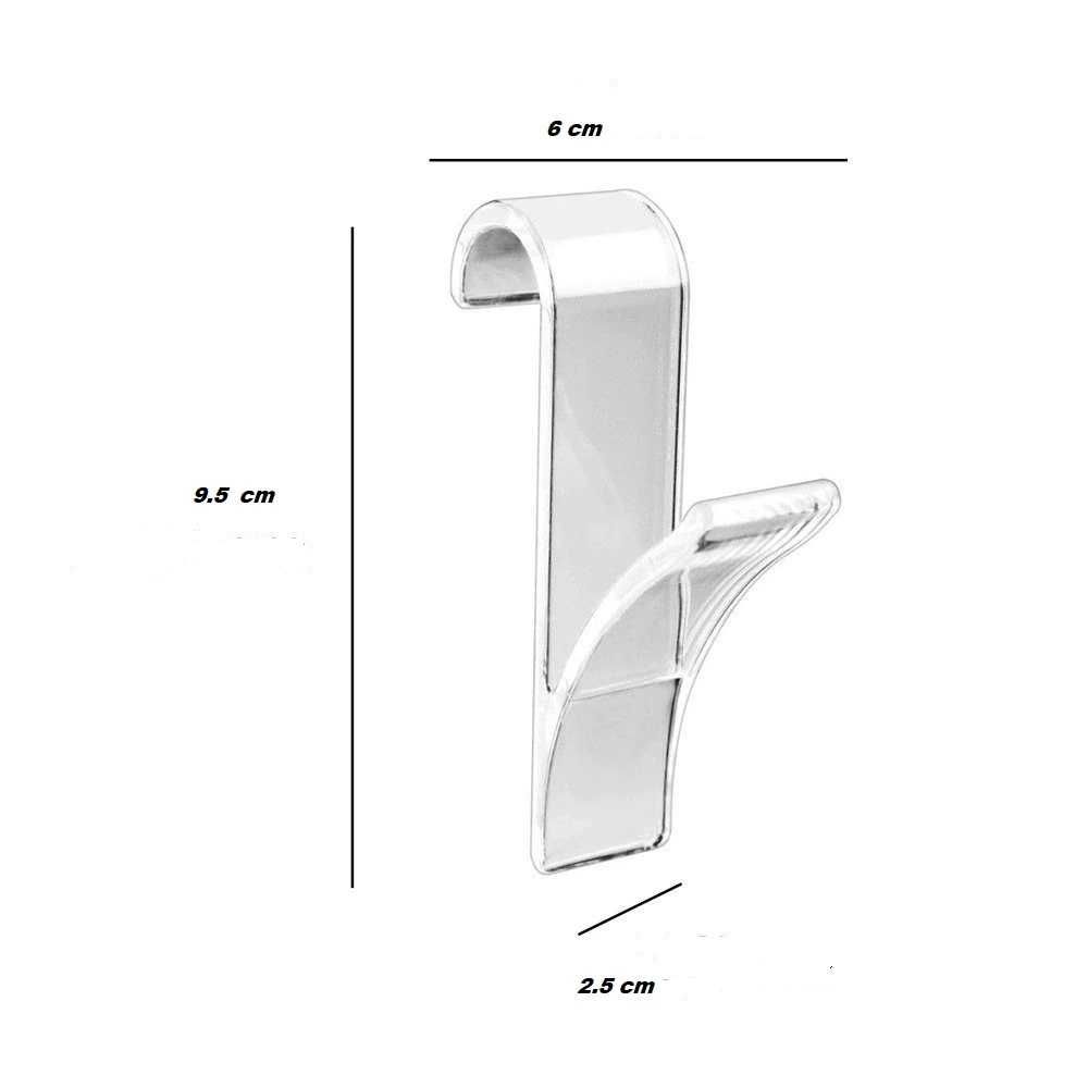 Set 2 carlige pentru calorifer, plastic alb, 2.5 x 6 x 9.5 cm