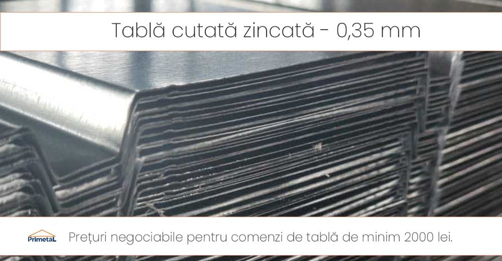Tabla cutata acoperiș | 0,35 mm zincata