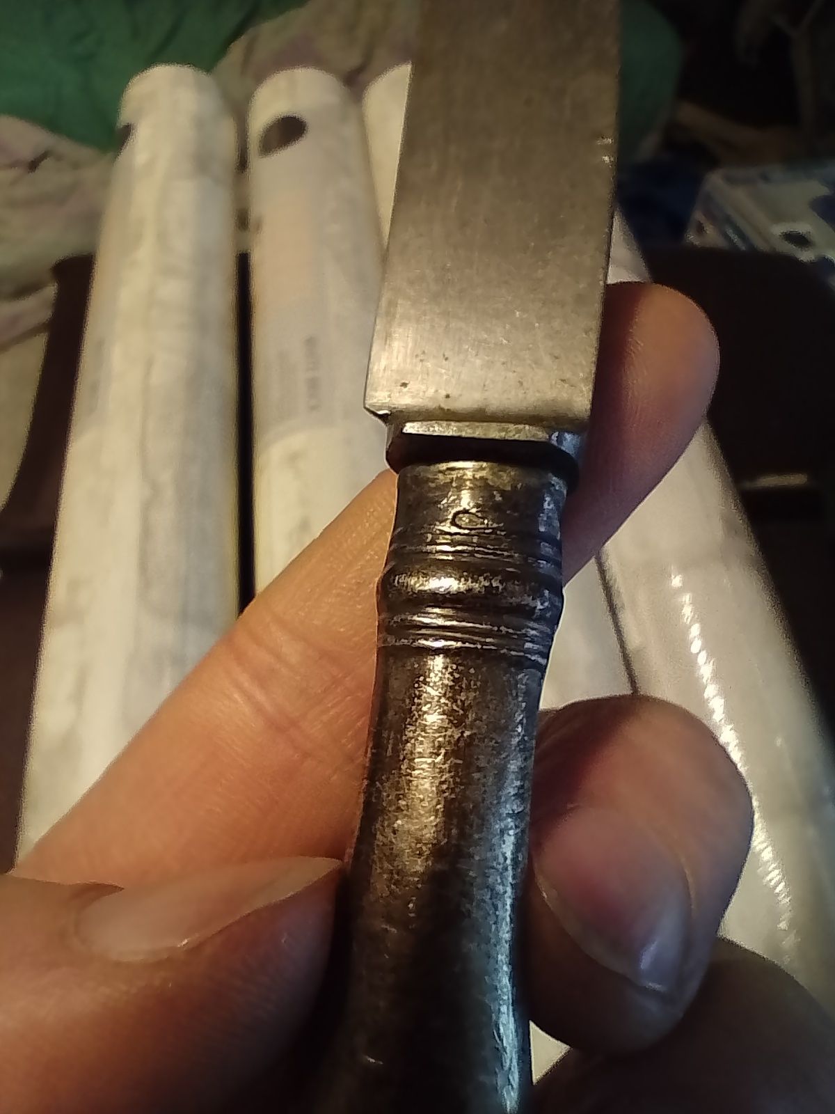 Cuțit,furculița  antica pereche