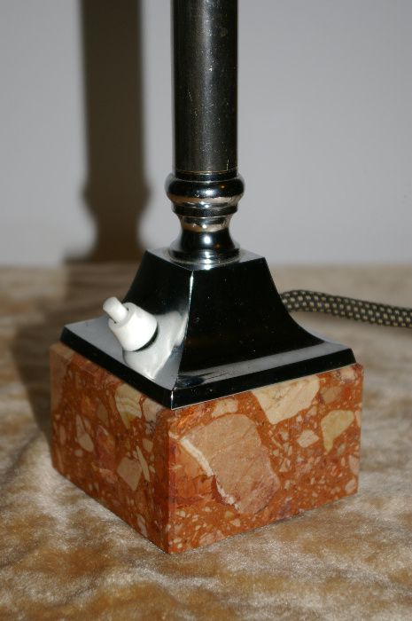 Vand lampa de birou Art deco,combinatie deosebita intre crom si marmur