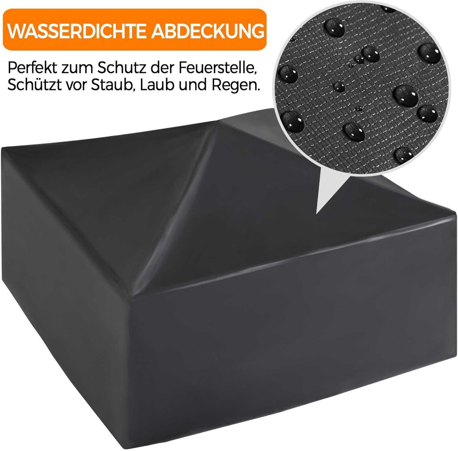 Focar patrat gradina, Fire Pit, Vatra Foc 80.5x80.5cm |YT 592190 Black