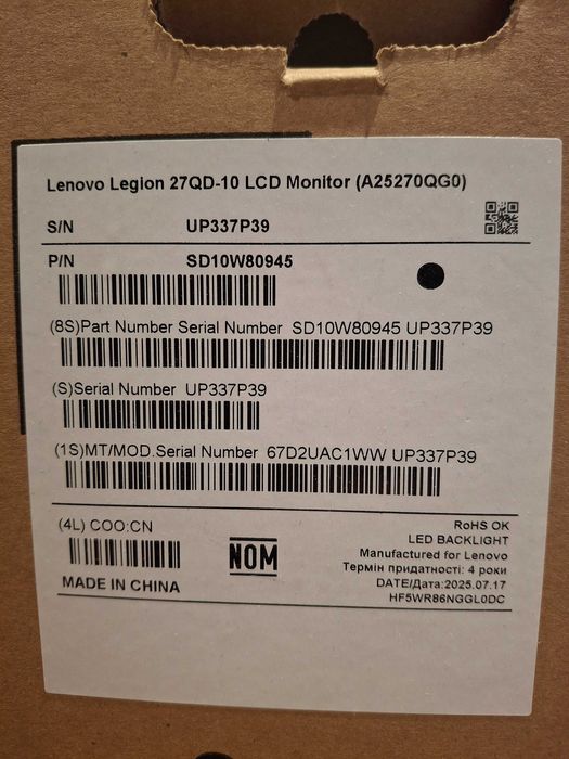 Монитор Lenovo Legion