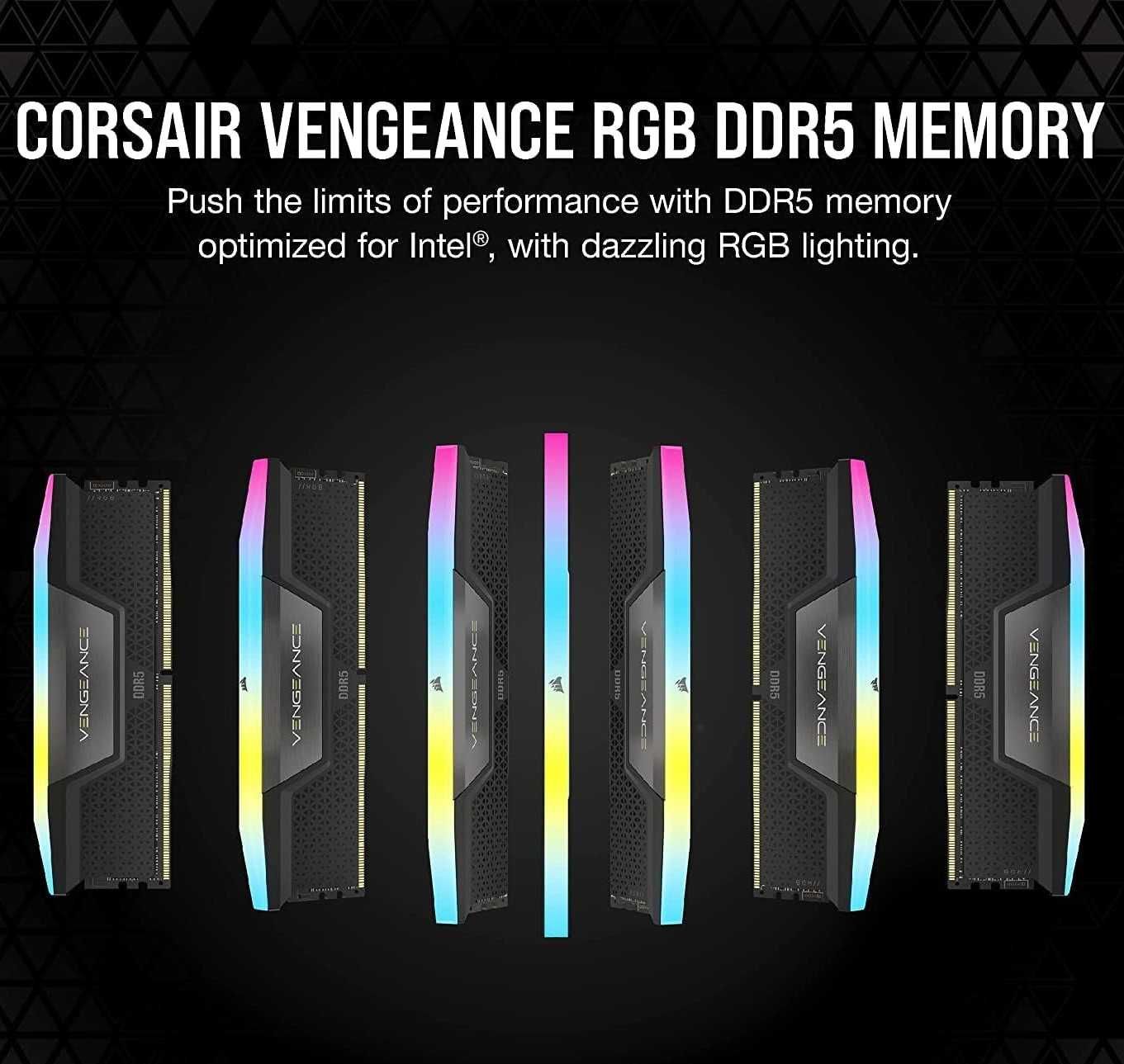 Memorie DDR5 Corsair Vengeance RGB 32GB 2x16 5200MHz CL40 noua sigilat
