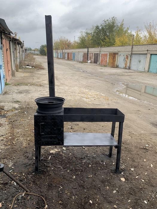 Печь под казан с мангалом