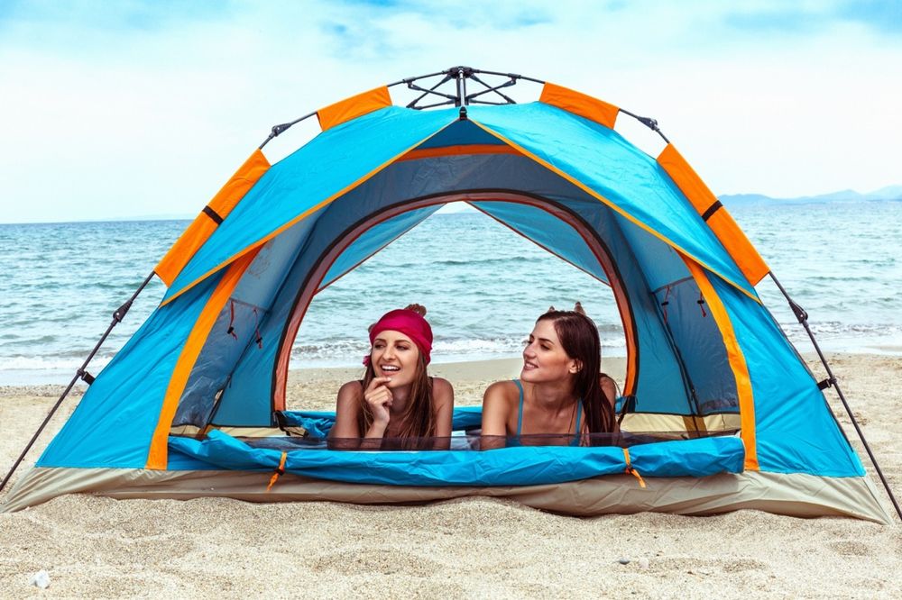 Cort plaja automat Solart, 4 persoane, protectie solara UPF 30