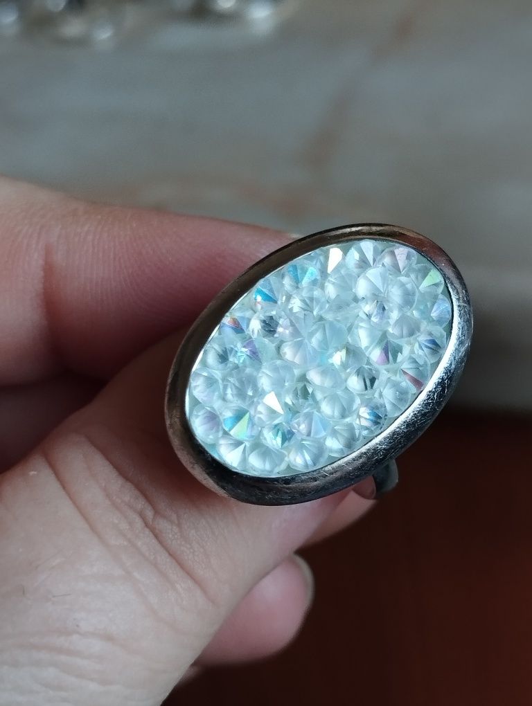 Inel din argint cu cristale Swarovski