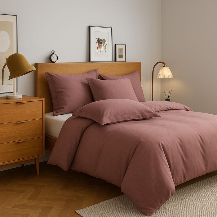 Lenjerie pat Casa Pucioasa 4 piese,bumbac finet ,pat max 140 cm