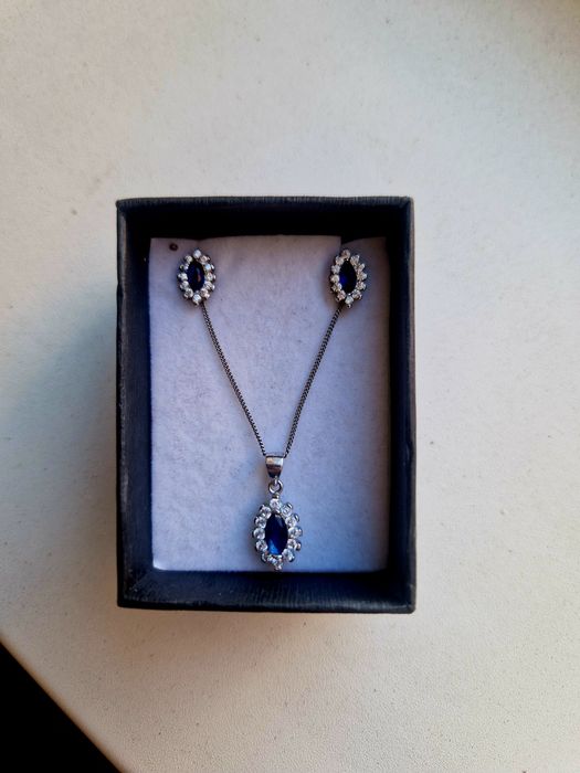 Set bijuterii argint 925 Sevda – colier + cercei, nou