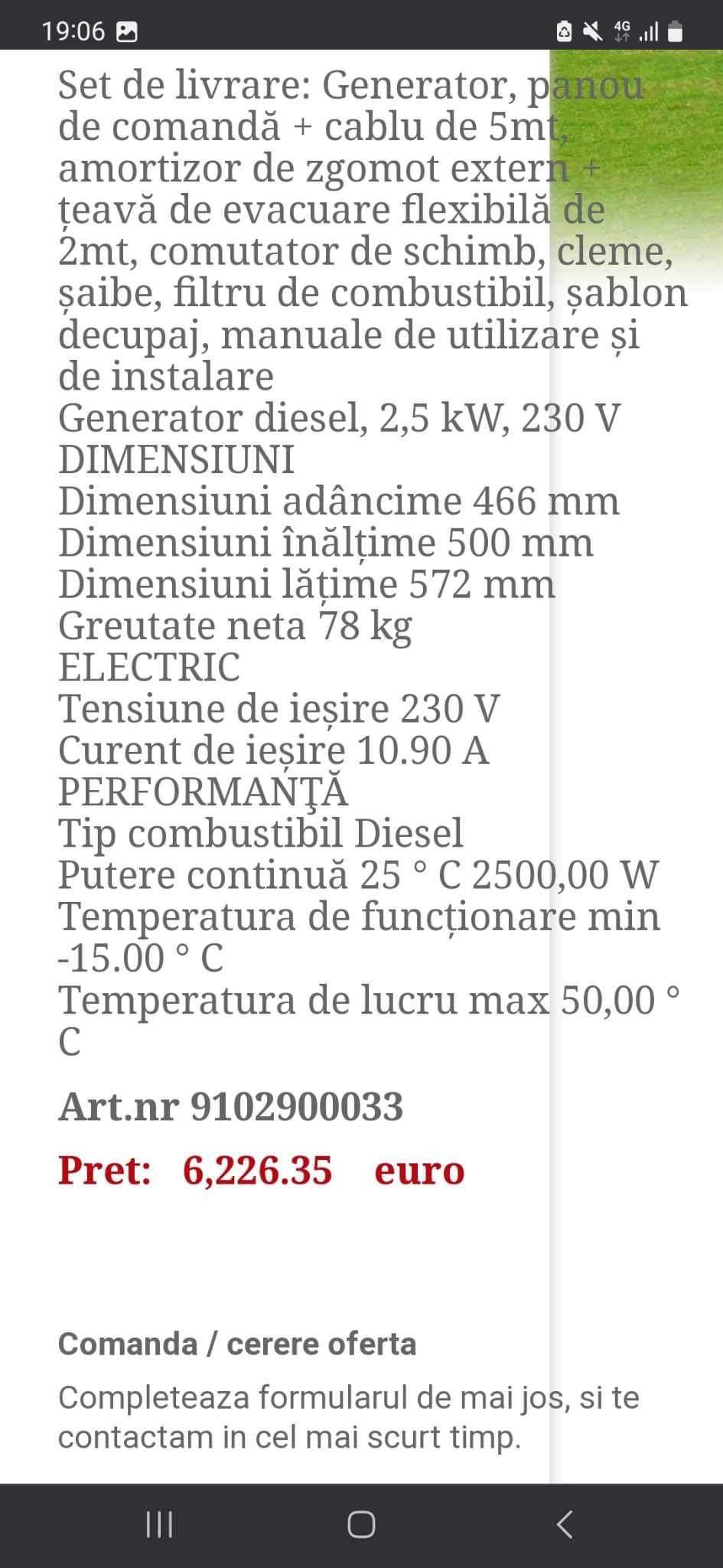 Generator diessel Dometic tec 30ev