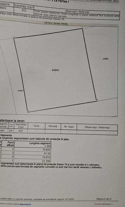 Teren intravilan 422mp