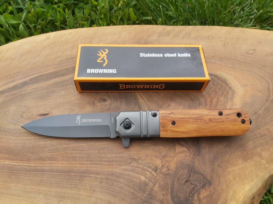 Сгъваем джобен нож Browning с дървена дръжка DA343