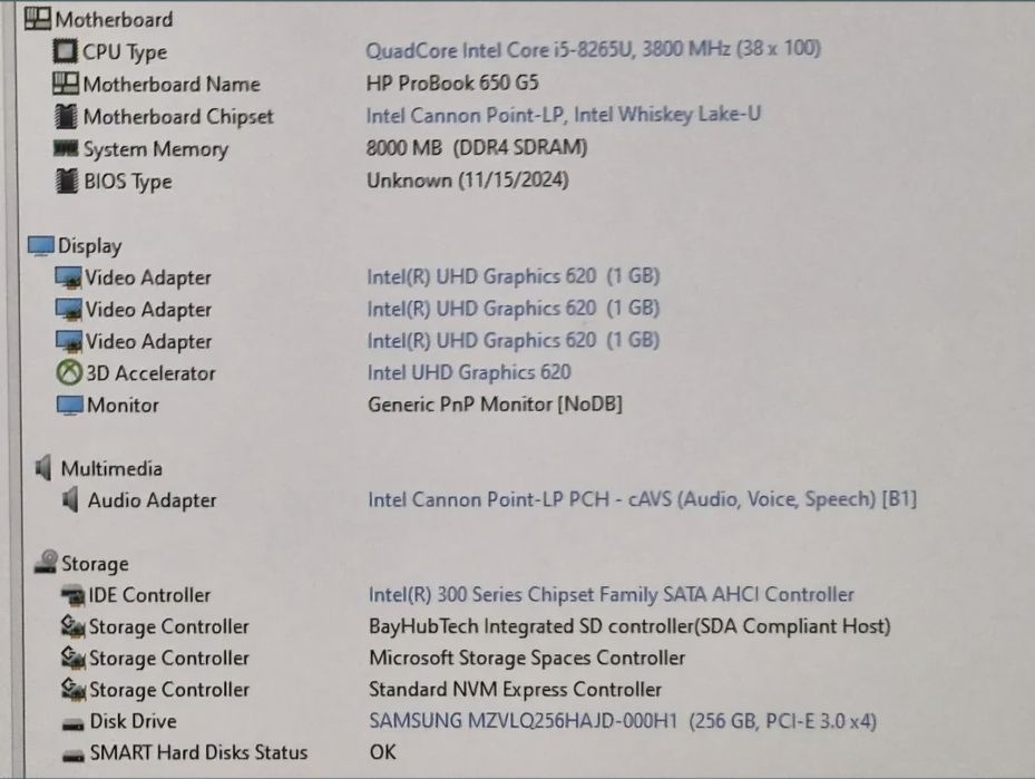 vand laptop Hp EliteBook 650 G5..15.6"FH..i5 8260..8 Gb..Ssd 256