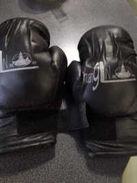 Спортивные боксерские перчатки из кожи, черные