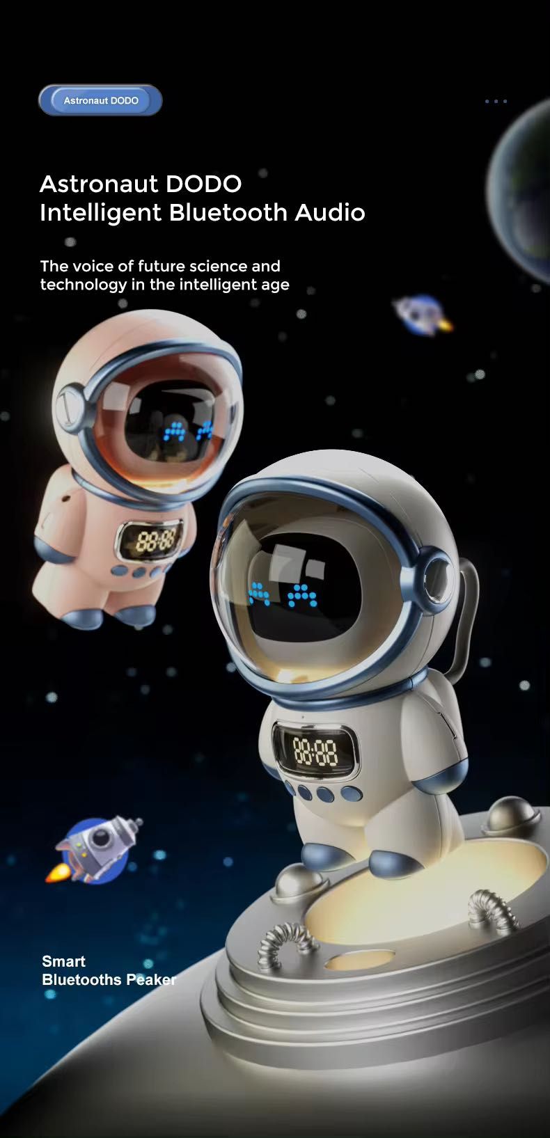Jucarie speaker Dodo,robot vorbior astronaut  BLUETOOTH, WIFI