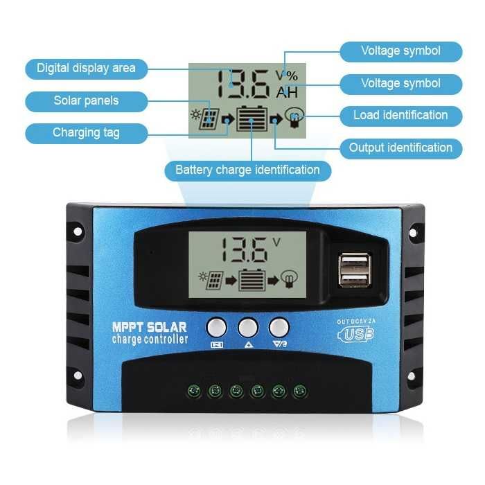 Controler solar MPPT 80A 100A regulator panouri fotovoltaice 12V 24V