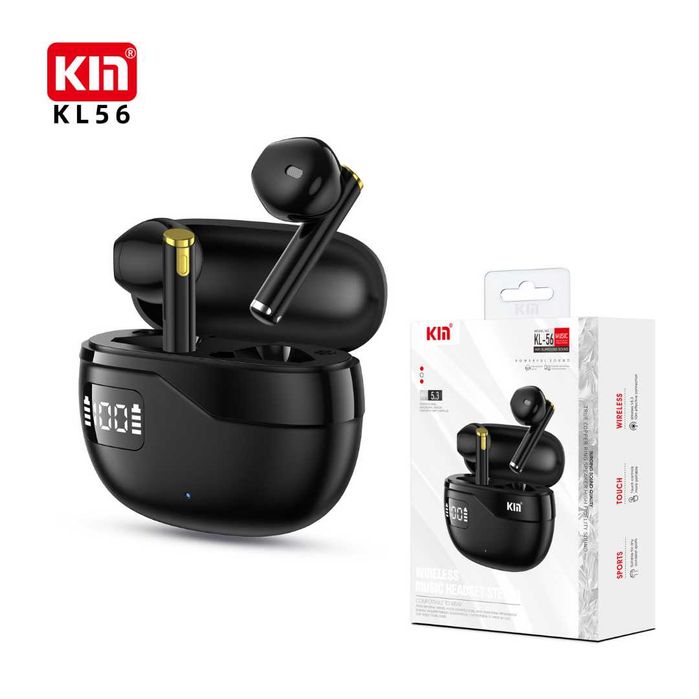 Simsiz quloqchinlar KIN KL56, Bluetooth 5.3, raqamli displey, sensor