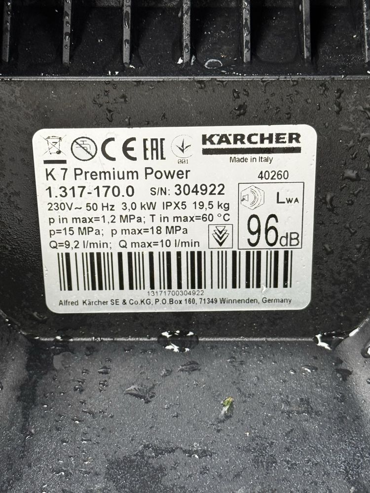 Aparat de spalat cu presiune K7 Premium 180 bari