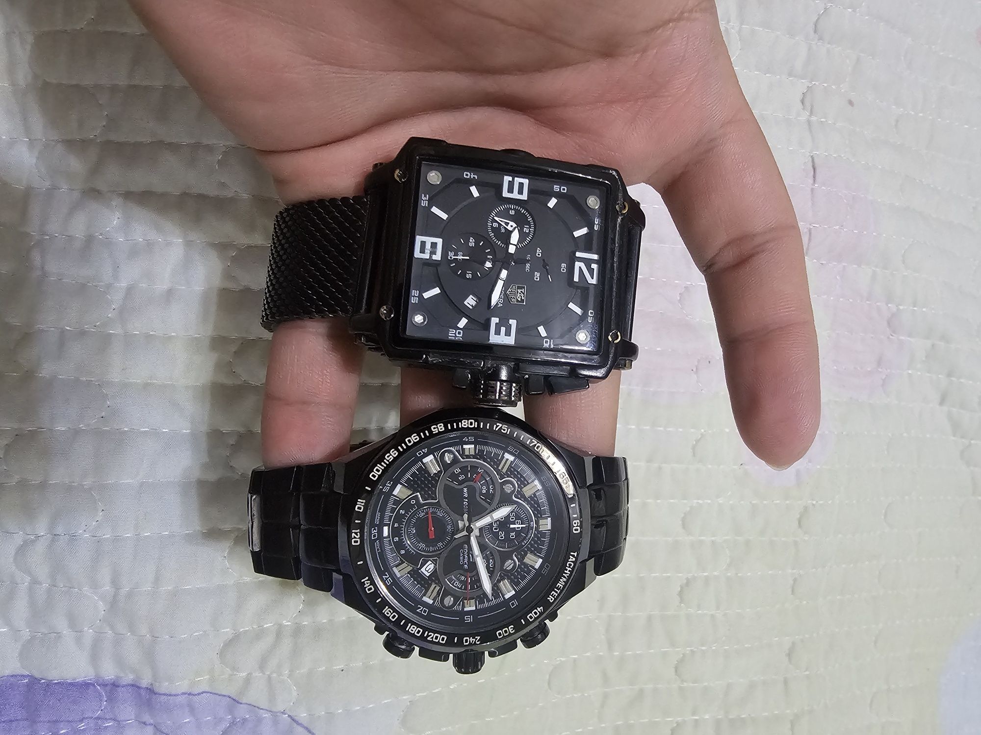Casio Edifice EF-554 Chronograph Full Black Onix (Original)