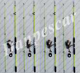 SET 4 Lansete WB fibra sticla plina 2,40m cu 4 Mulinete FL EFB5000 6Ru