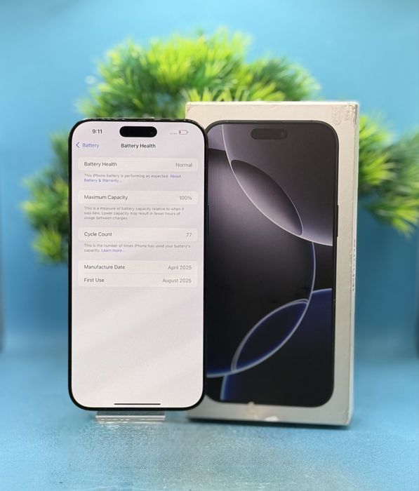 ГАРАНЦИОНЕН!!! Apple iPhone 16 Pro Max, 256GB, 5G, Black Titanium