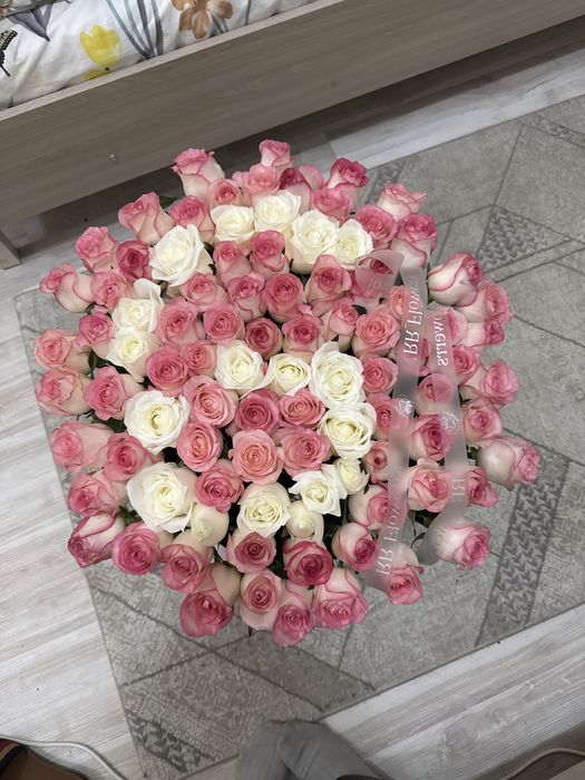 Цветы 101 роза 71 см