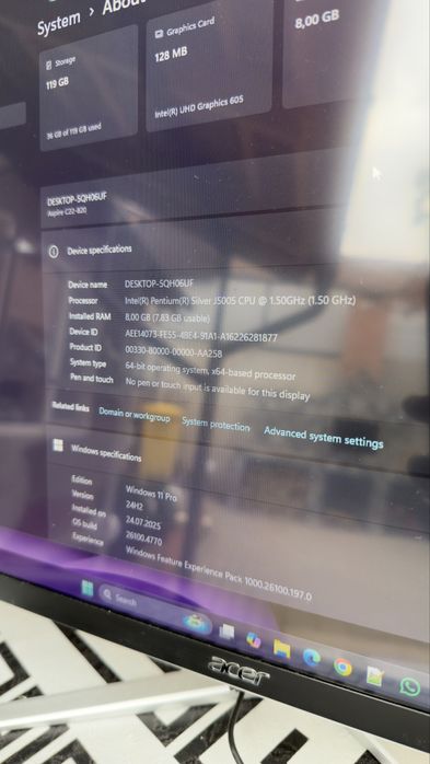 All in One Acer Aspire 22" UltraThin J5005/8GB/120GB