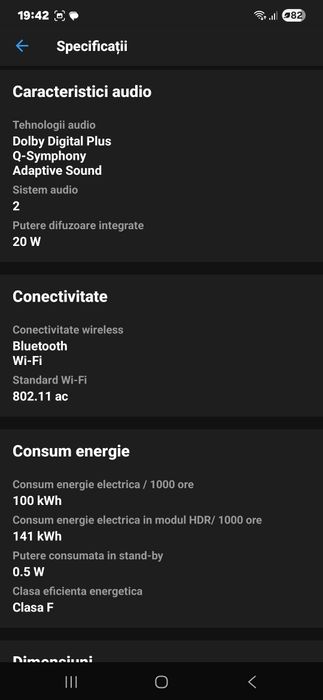 Televizor Samsung 163cm